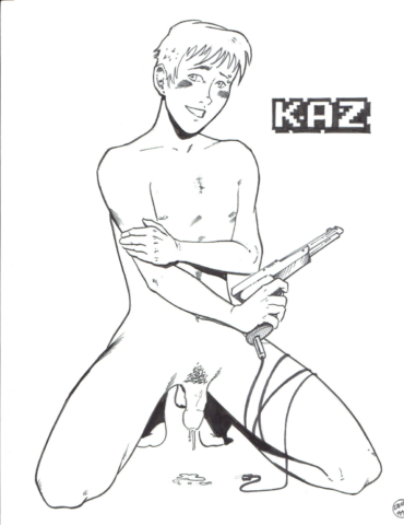 Kaz with a light gun by Loroko. Check them out at blackflypress.com!